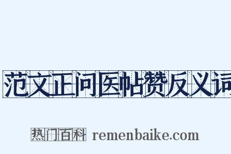 范文正问医帖赞反义词是什么意思的图片